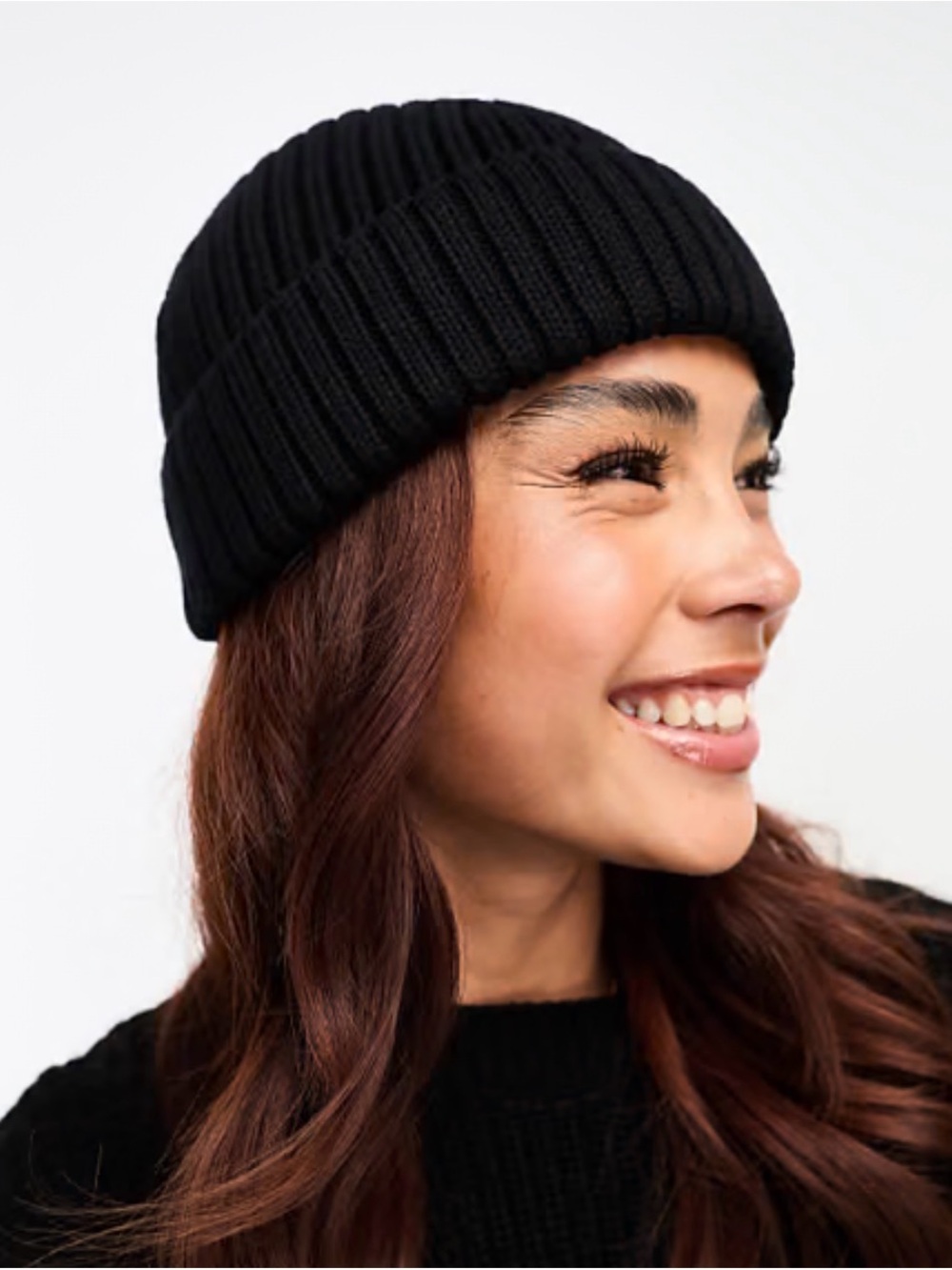 NWT - Monki Black Ribbed Knit Beanie